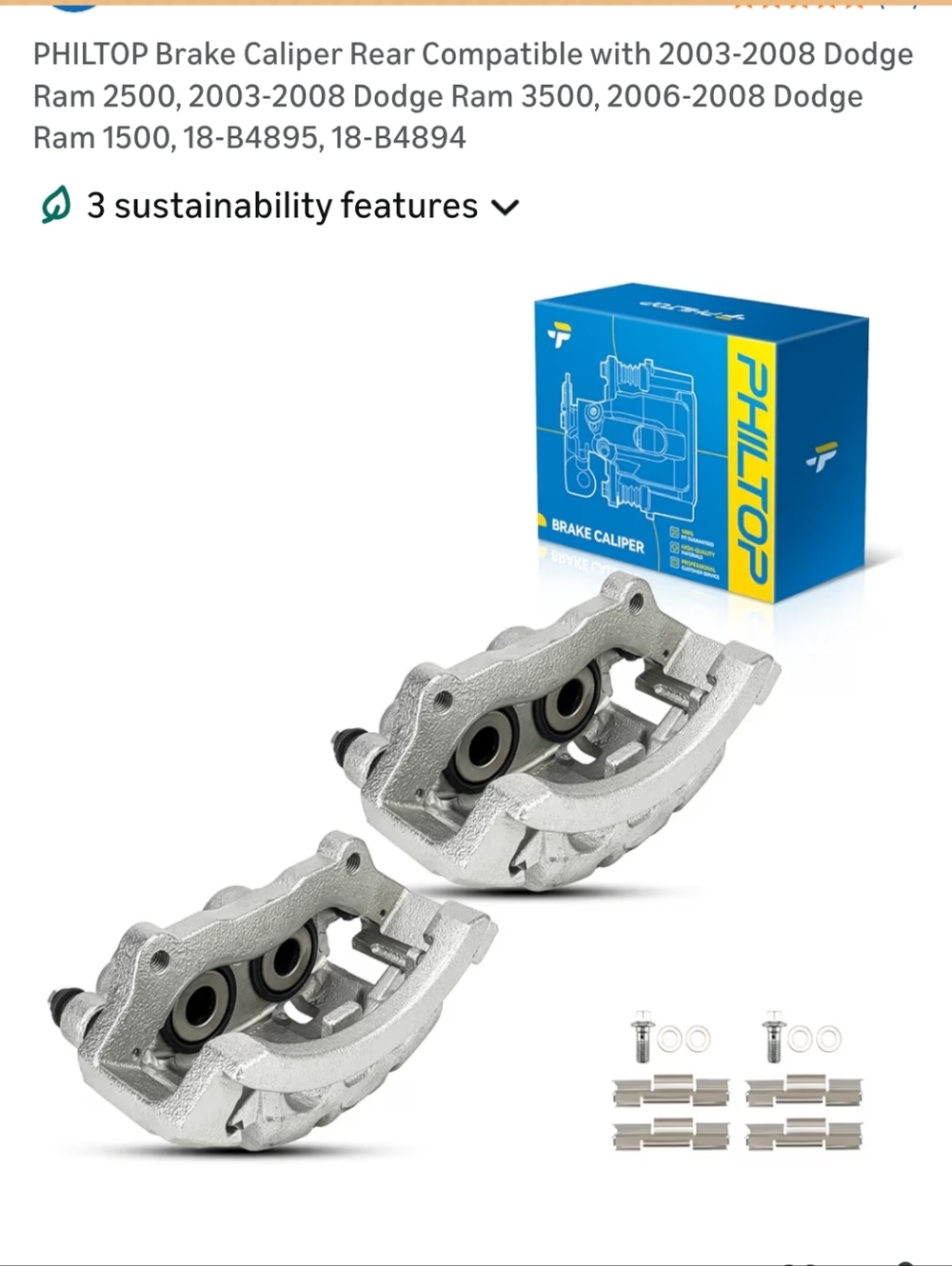 PHILTOP Silver Brake Caliper Pair